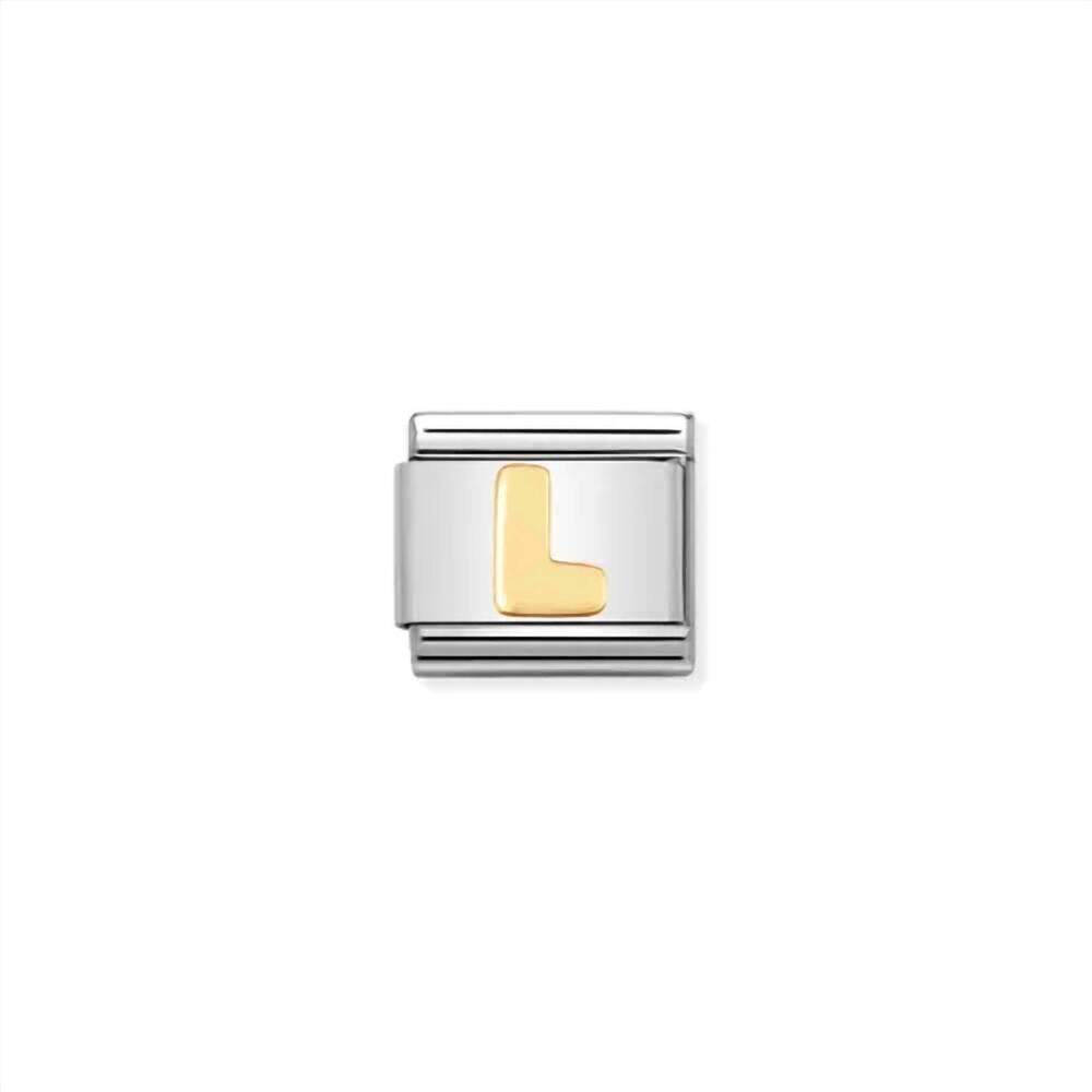 NEW NOMINATION composable classic letter links in l gold
